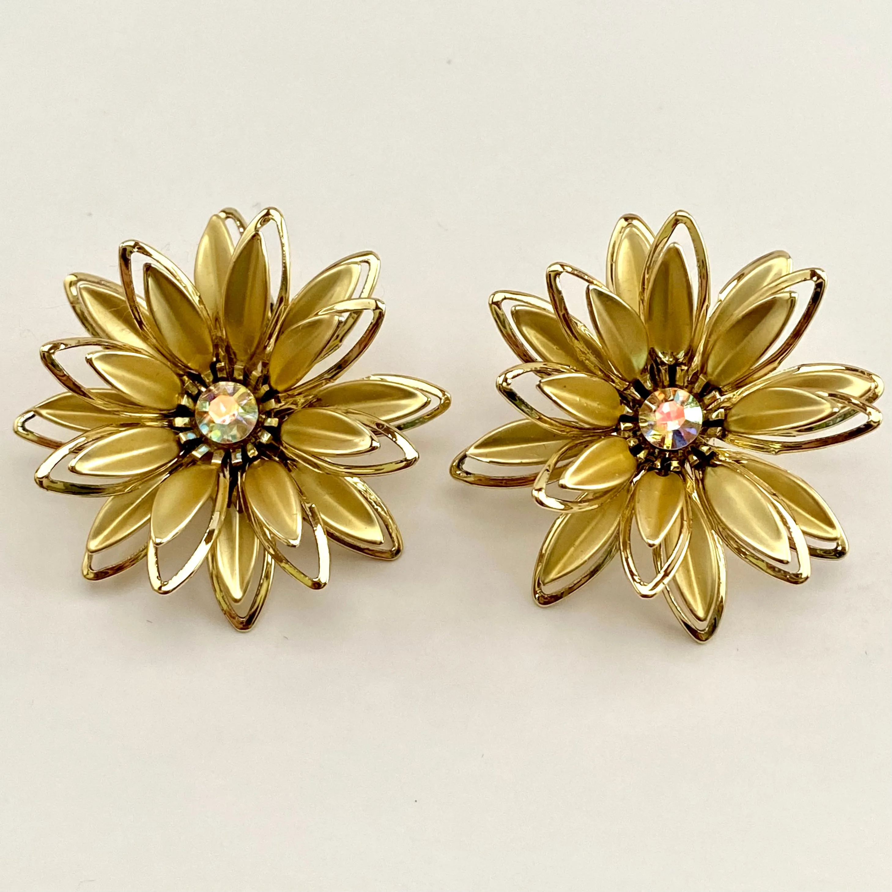 1960s Three Dimensional Flower Earrings