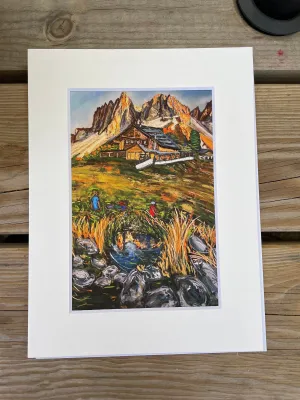 6"x4" Geisleralm Print with White Mount