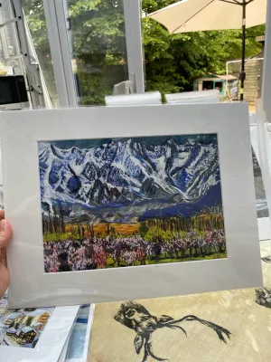 An A4 print with 16"x12" mount of Nanga Parbat