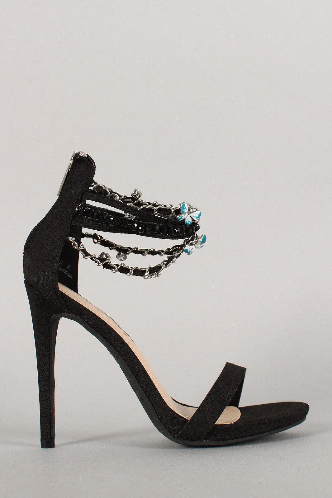 Anne Michelle Chain Ankle Strap Stiletto Heel