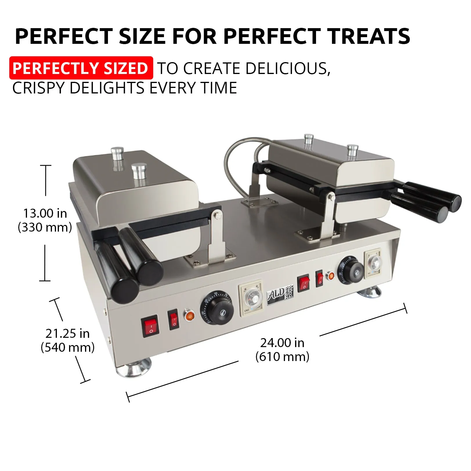 AP-741 Taiyaki Fish Waffle Maker | Fish Waffle Iron | Stainless Steel Taiyaki Machine with Cast Iron Pan | 4 Open-Mouth Fish Waffles