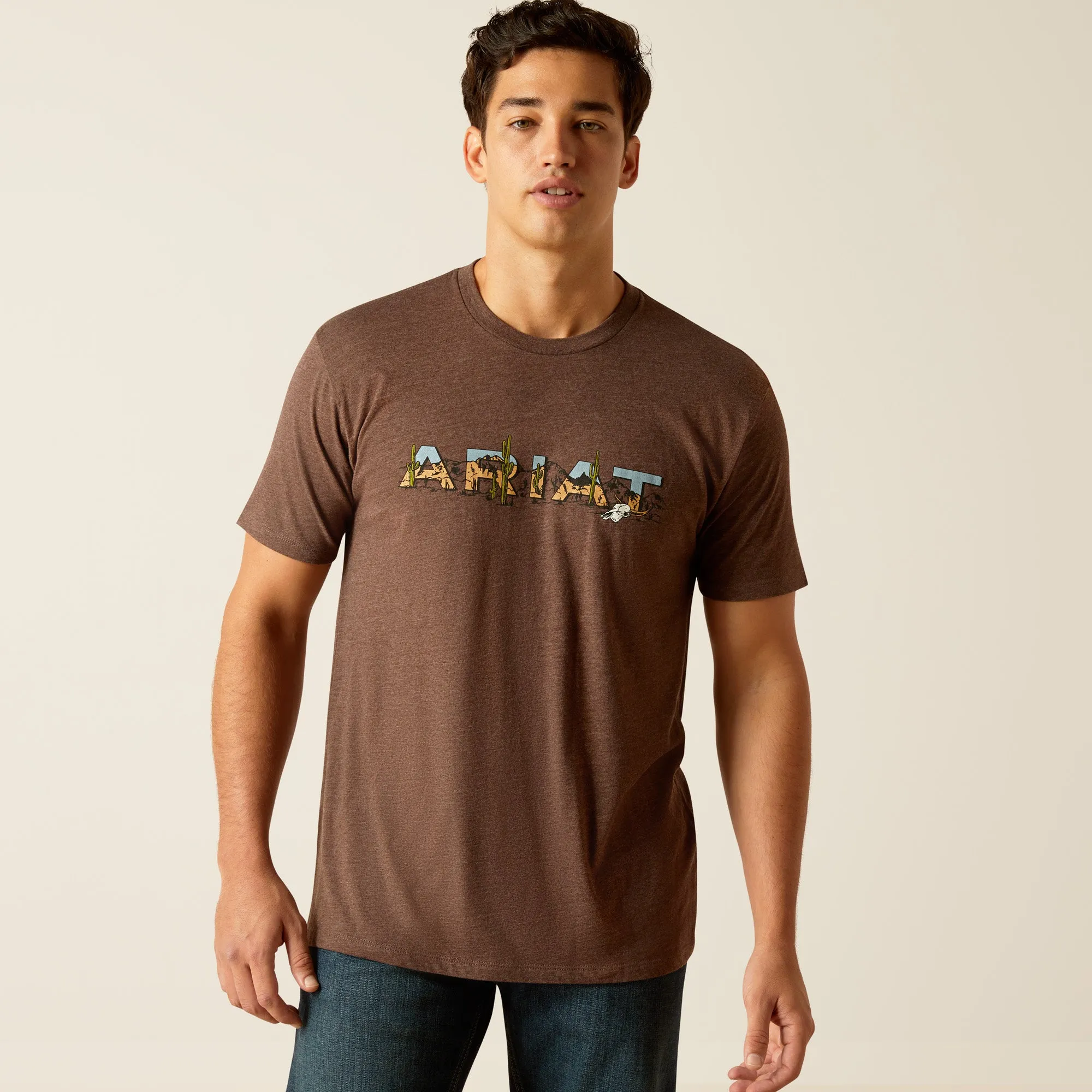 ARIAT T SHIRT LANDSCAPE BROWN