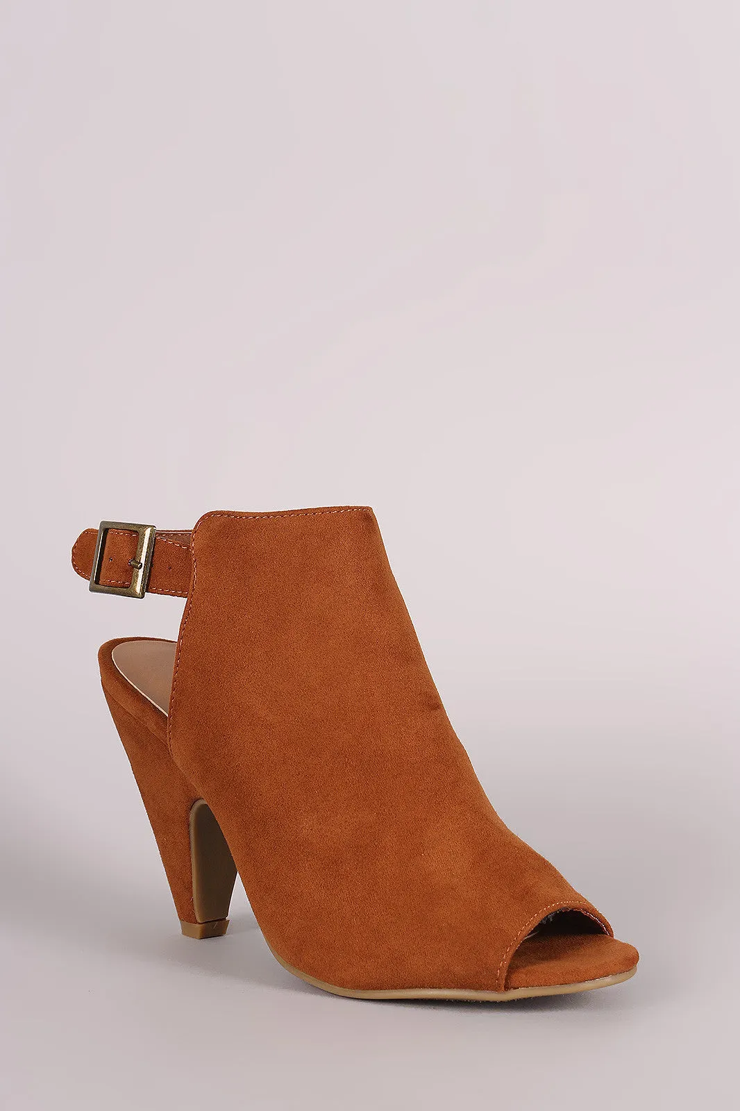 Bamboo Suede Mule Tapered Heel