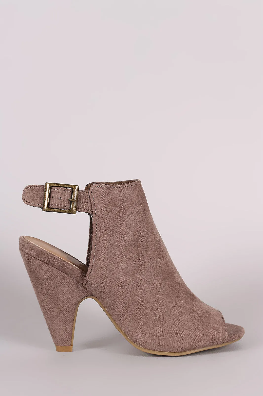 Bamboo Suede Mule Tapered Heel