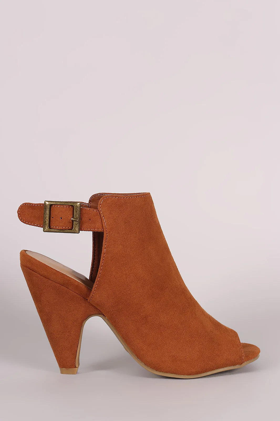 Bamboo Suede Mule Tapered Heel