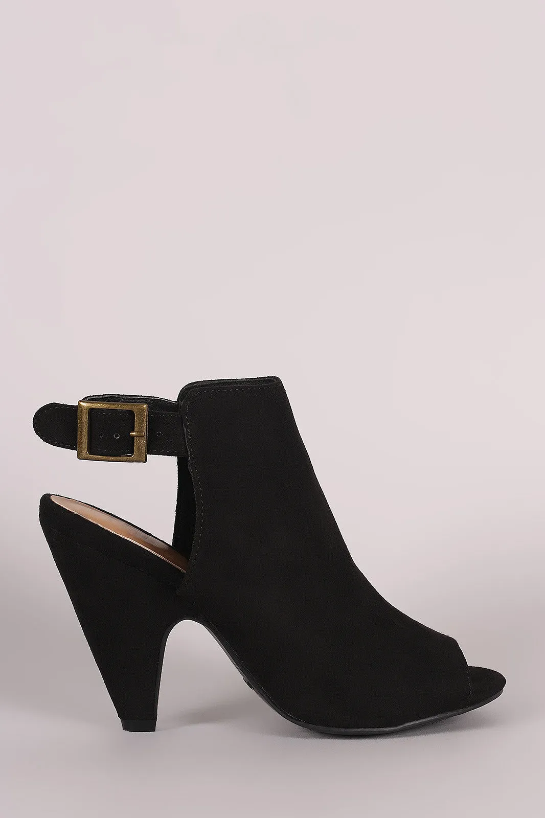 Bamboo Suede Mule Tapered Heel