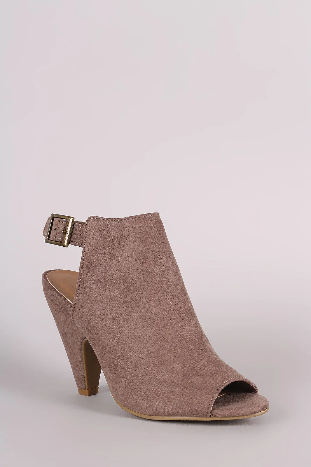 Bamboo Suede Mule Tapered Heel