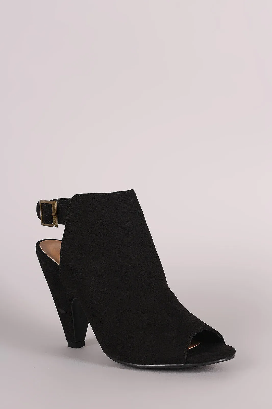 Bamboo Suede Mule Tapered Heel