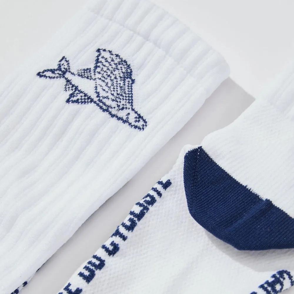 CAFE DU CYCLISTE Gravel Cycling Socks - Flying Fish White