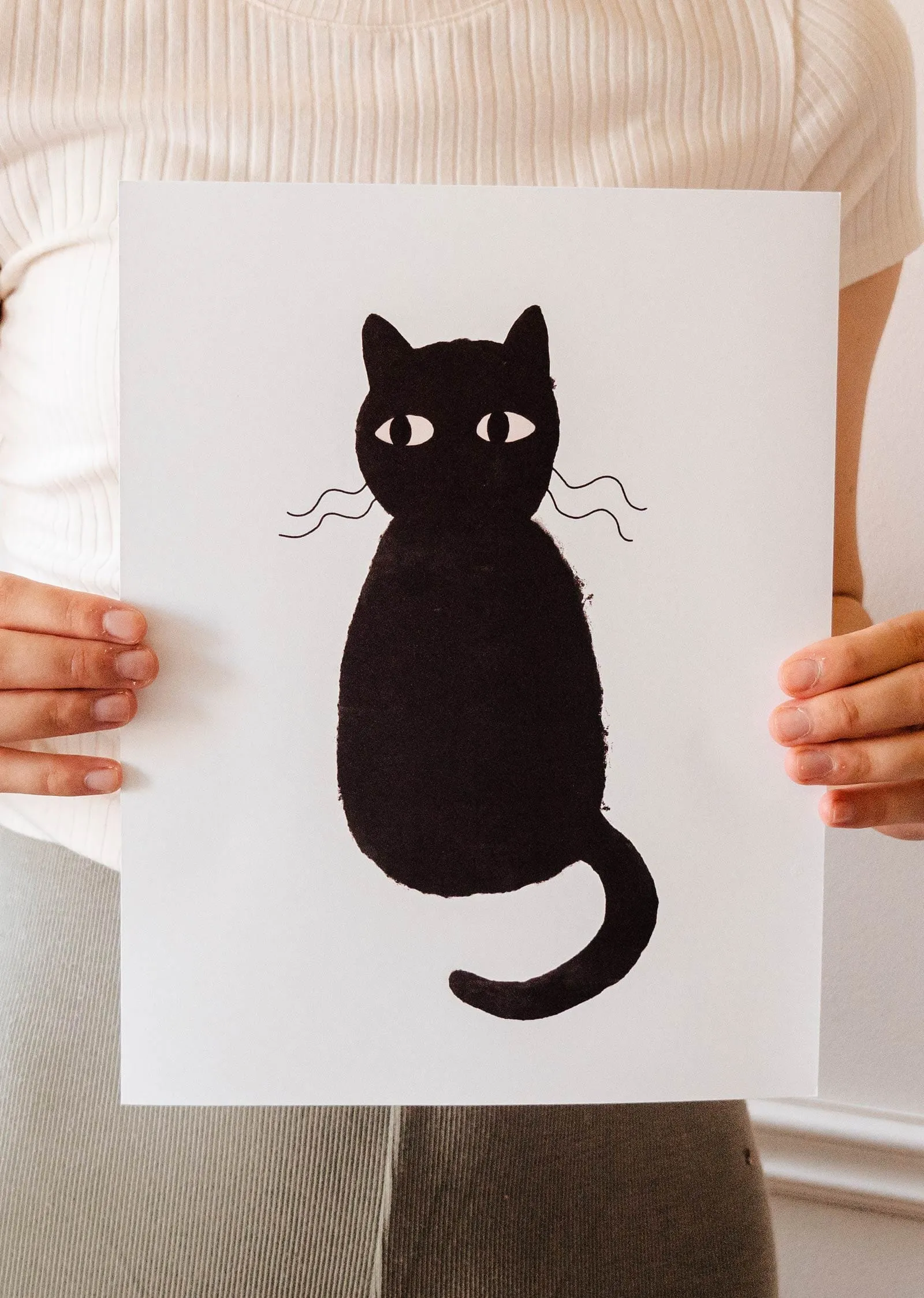 Cute Black Cat Art Print