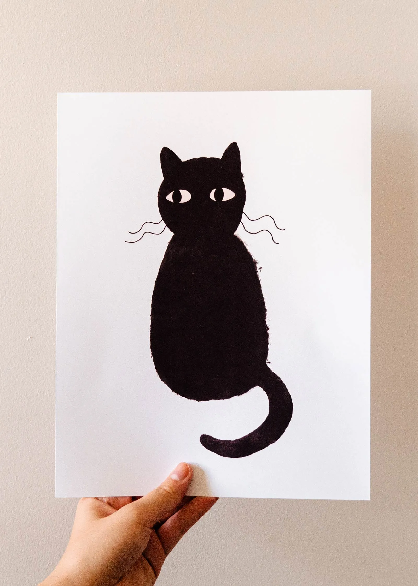 Cute Black Cat Art Print