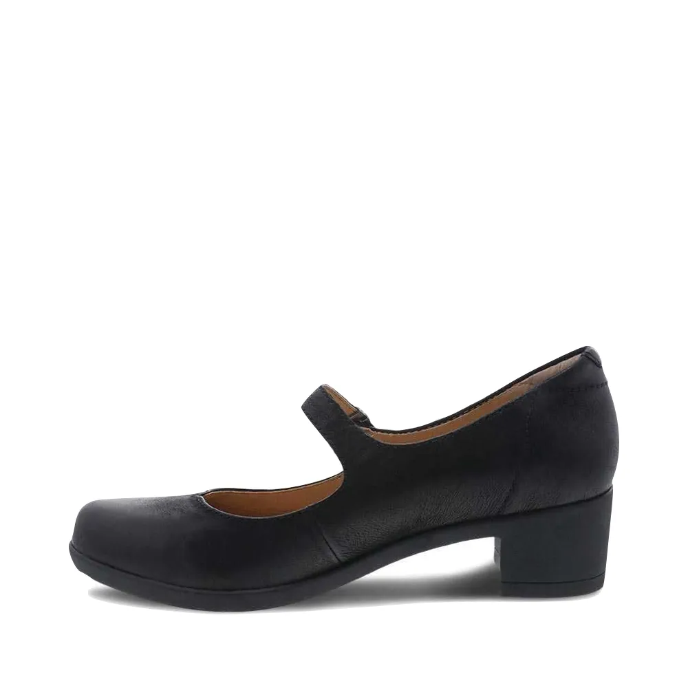 Dansko Women's Callista Leather Heeled Mary Jane in Black