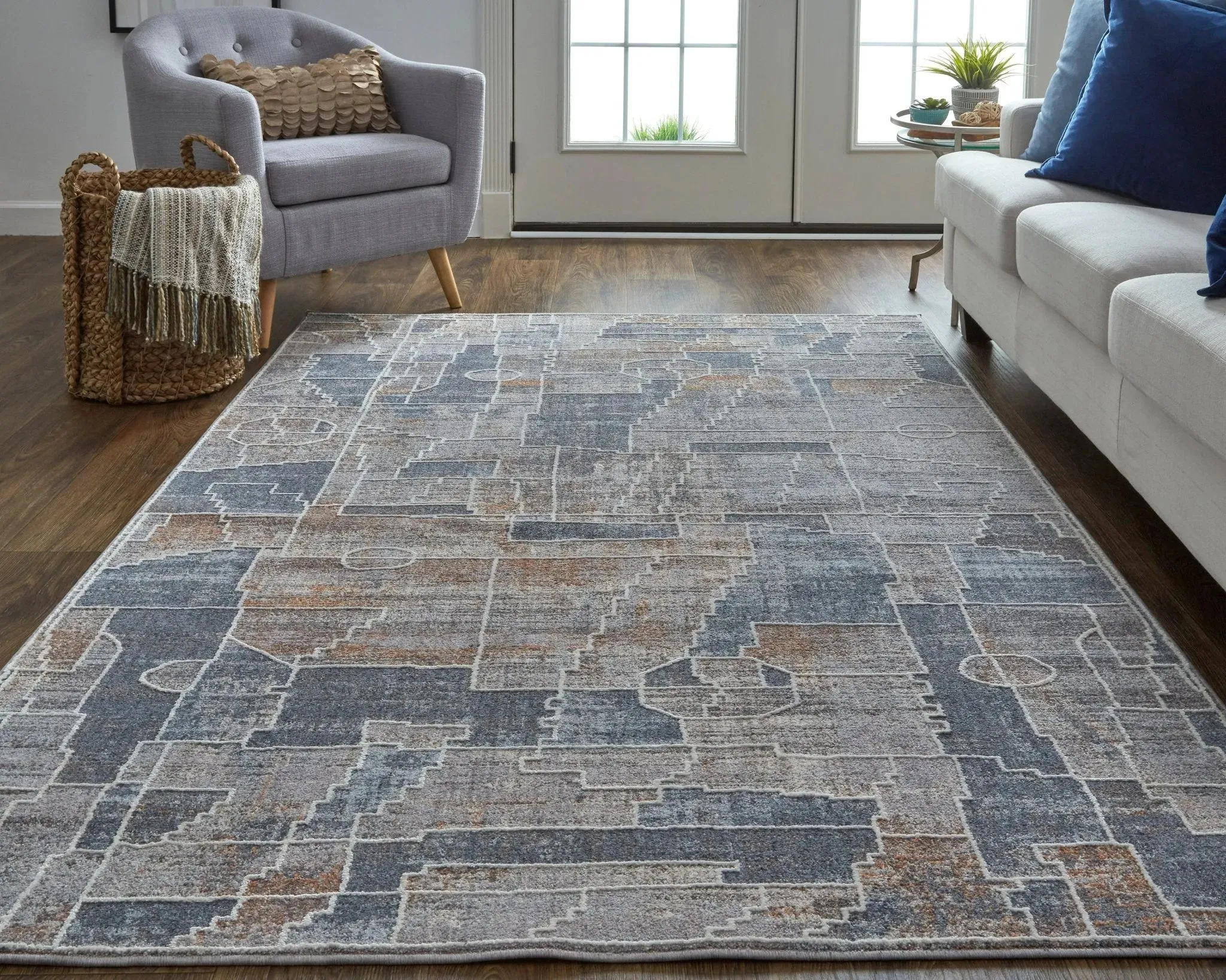 Francisco FRA39D4F Blue/Grey Rug