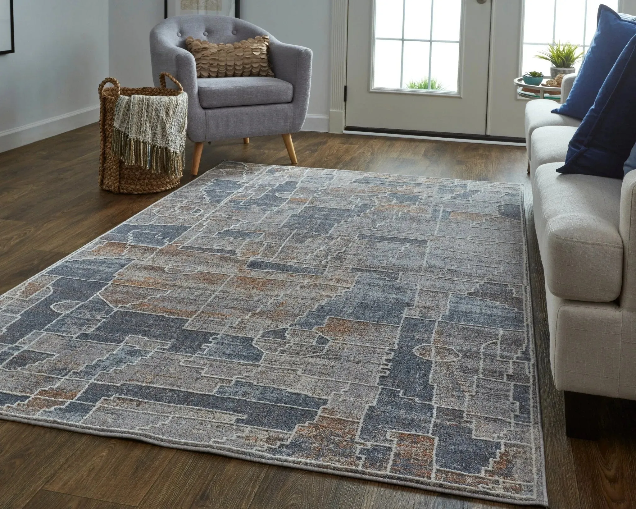 Francisco FRA39D4F Blue/Grey Rug