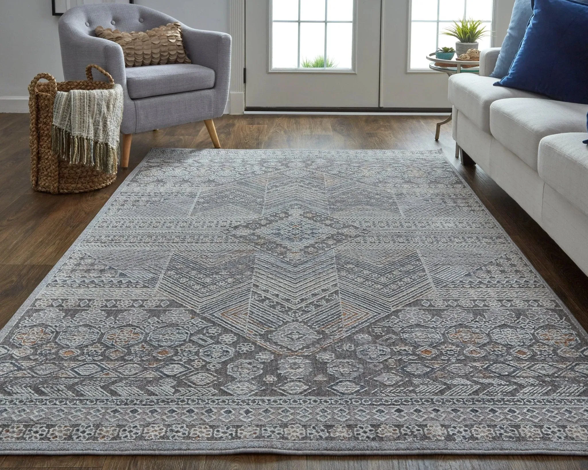 Francisco FRA39GDF Ivory/Grey Rug