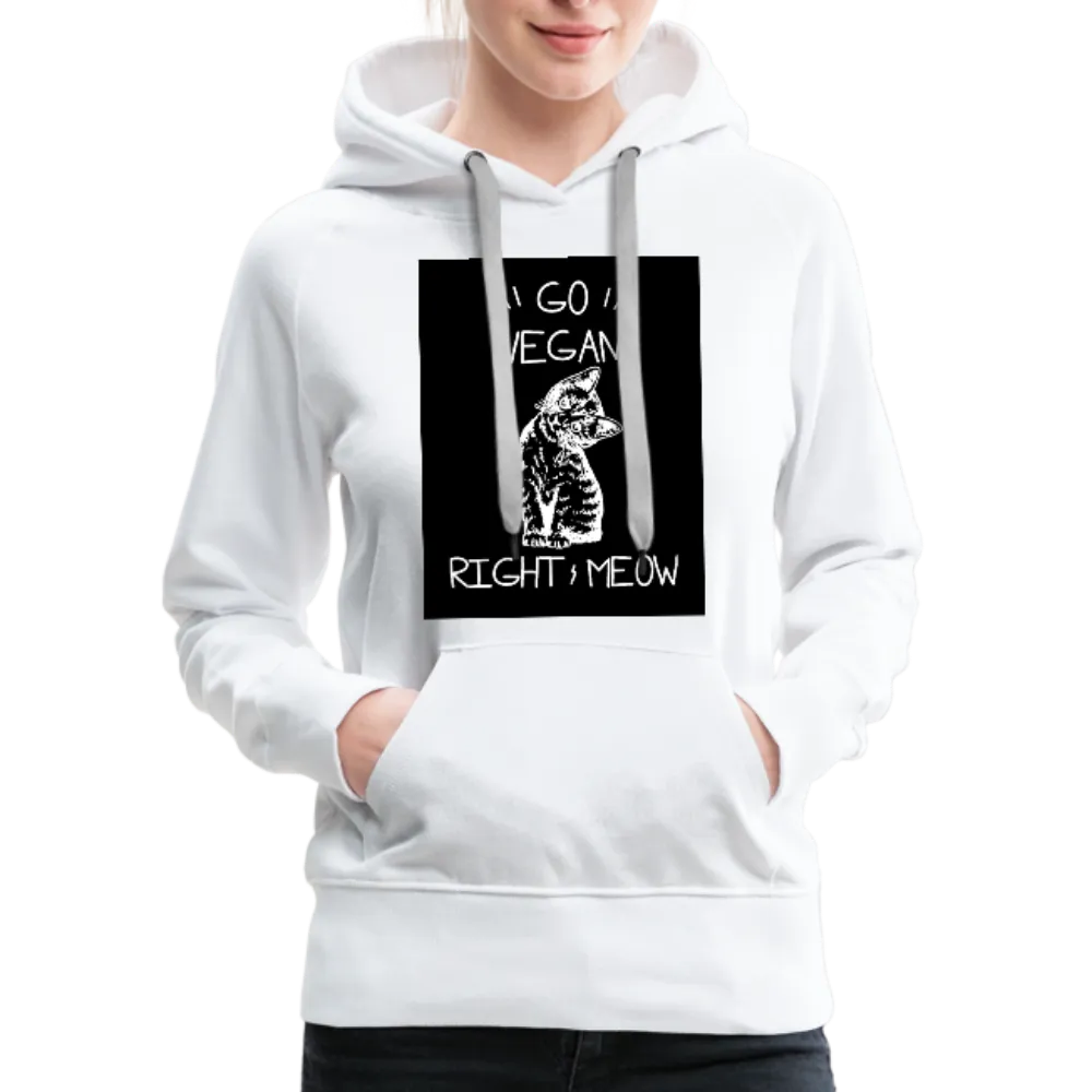 Go Vegan Right Meow Women’s Premium Hoodie