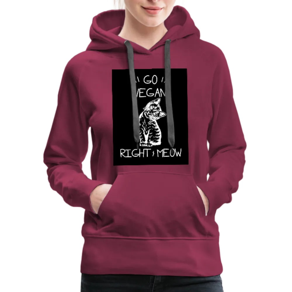 Go Vegan Right Meow Women’s Premium Hoodie