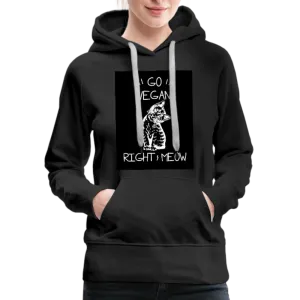 Go Vegan Right Meow Women’s Premium Hoodie