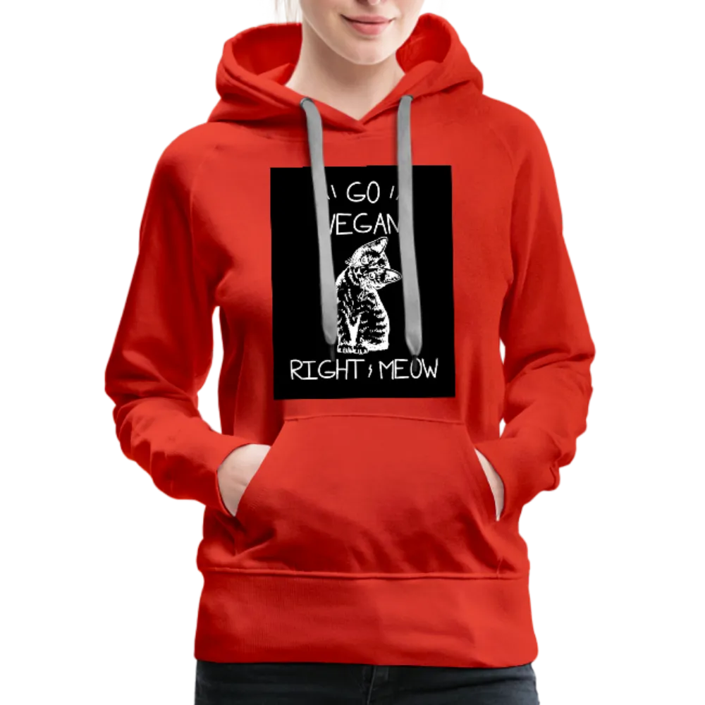 Go Vegan Right Meow Women’s Premium Hoodie