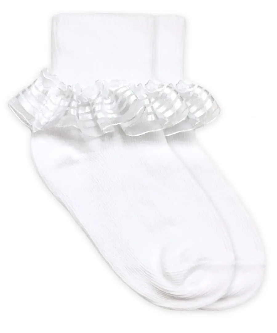 Jefferies Socks Stripe Lace Turn Cuff Socks