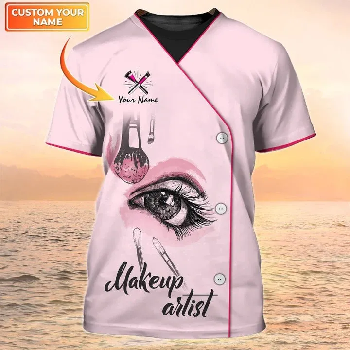 Makeup Artist Personalized Shirt Lashes Tshirt Pink