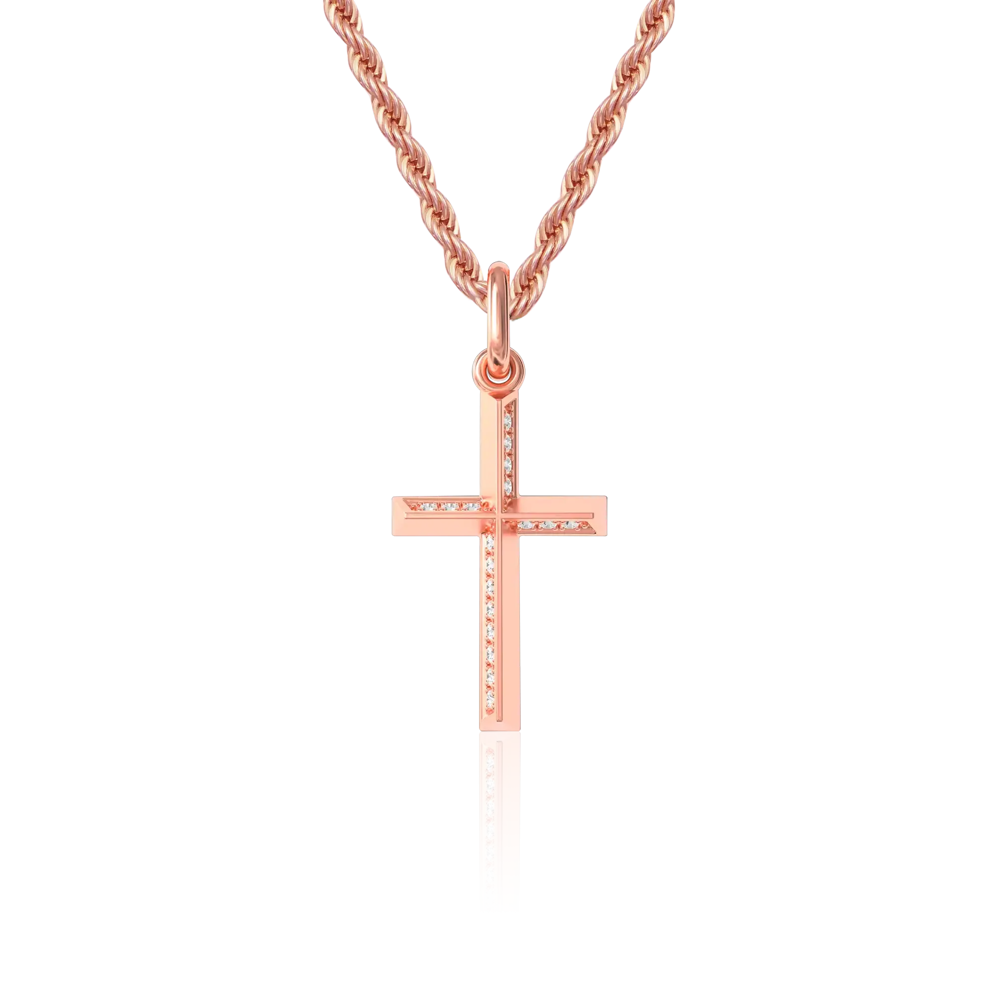 Micro 18K Gold Three-dimensional Cross Pendant