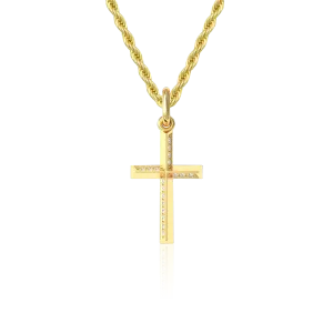 Micro 18K Gold Three-dimensional Cross Pendant