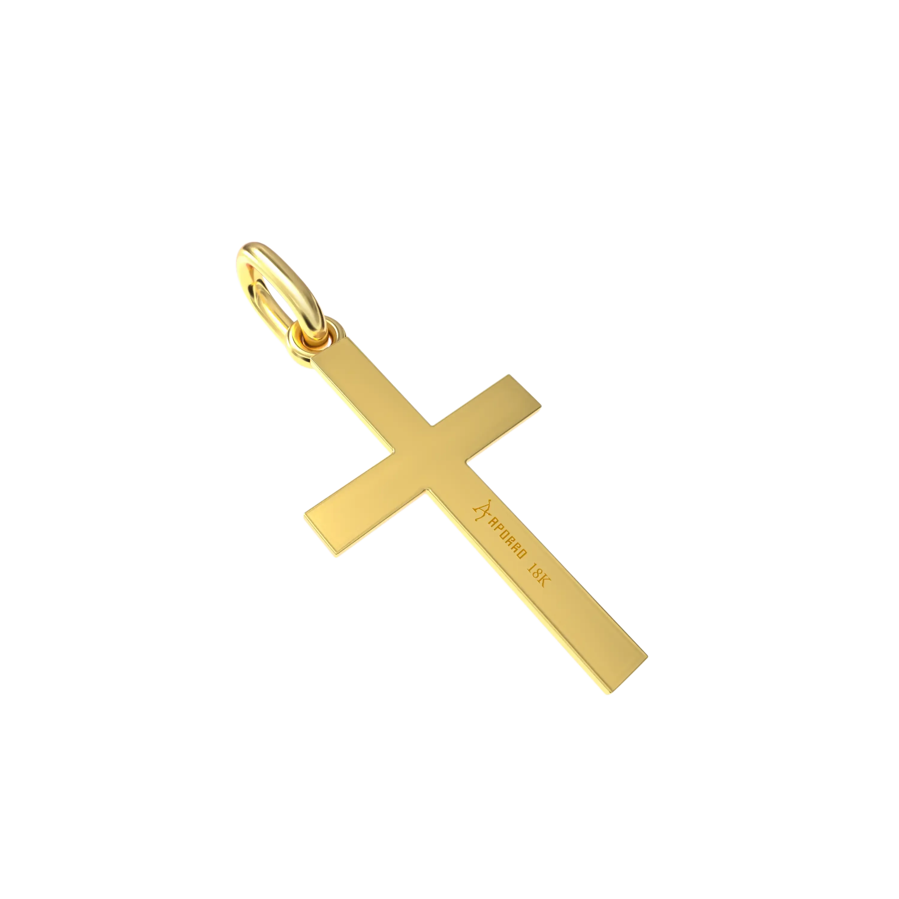 Micro 18K Gold Three-dimensional Cross Pendant