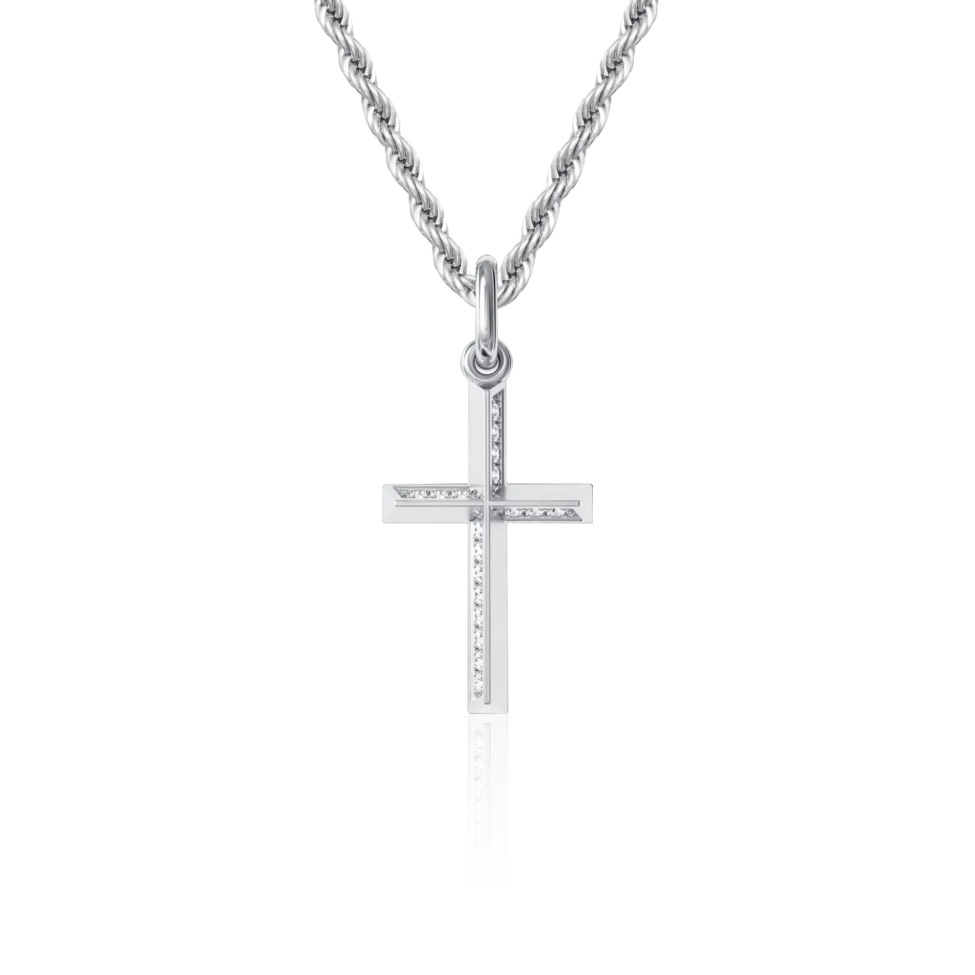 Micro 18K Gold Three-dimensional Cross Pendant