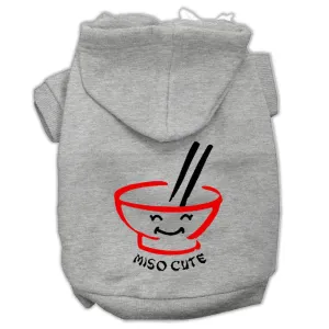 Miso Cute Screen Print Pet Hoodies Grey Size Xl (16)