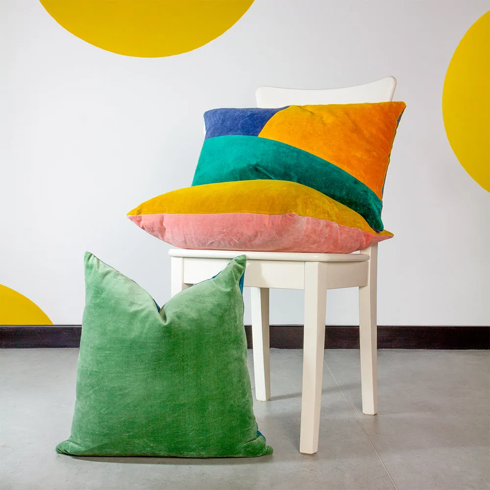 Morella Abstract Cushion Emerald/Ochre/Navy