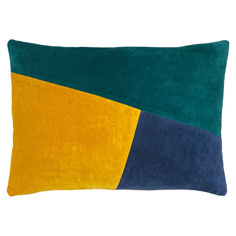 Morella Abstract Cushion Emerald/Ochre/Navy