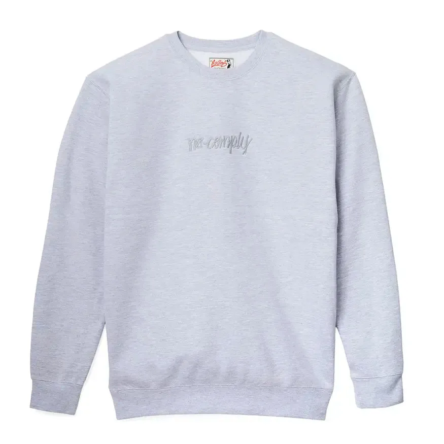 No-Comply Script Logo Crewneck Sweatshirt - Heather Grey