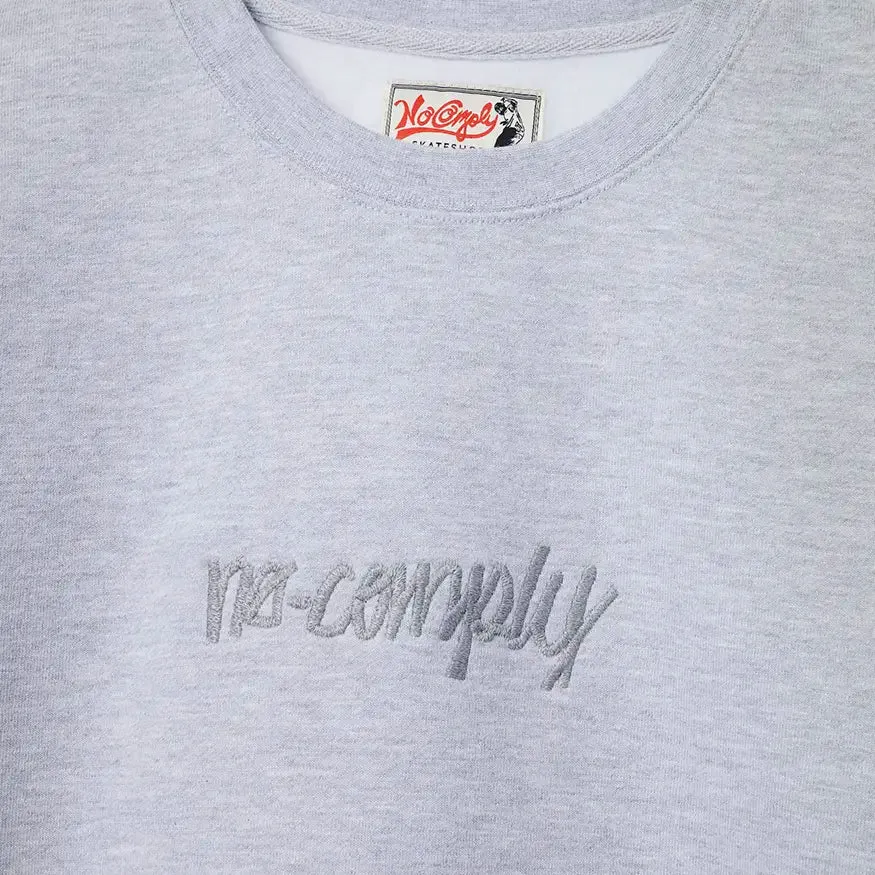 No-Comply Script Logo Crewneck Sweatshirt - Heather Grey