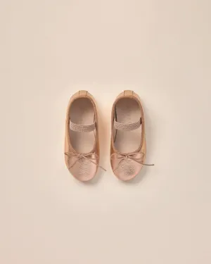 NoraLee Girls Champagne/Copper Metallic Ballet Flats Shoes