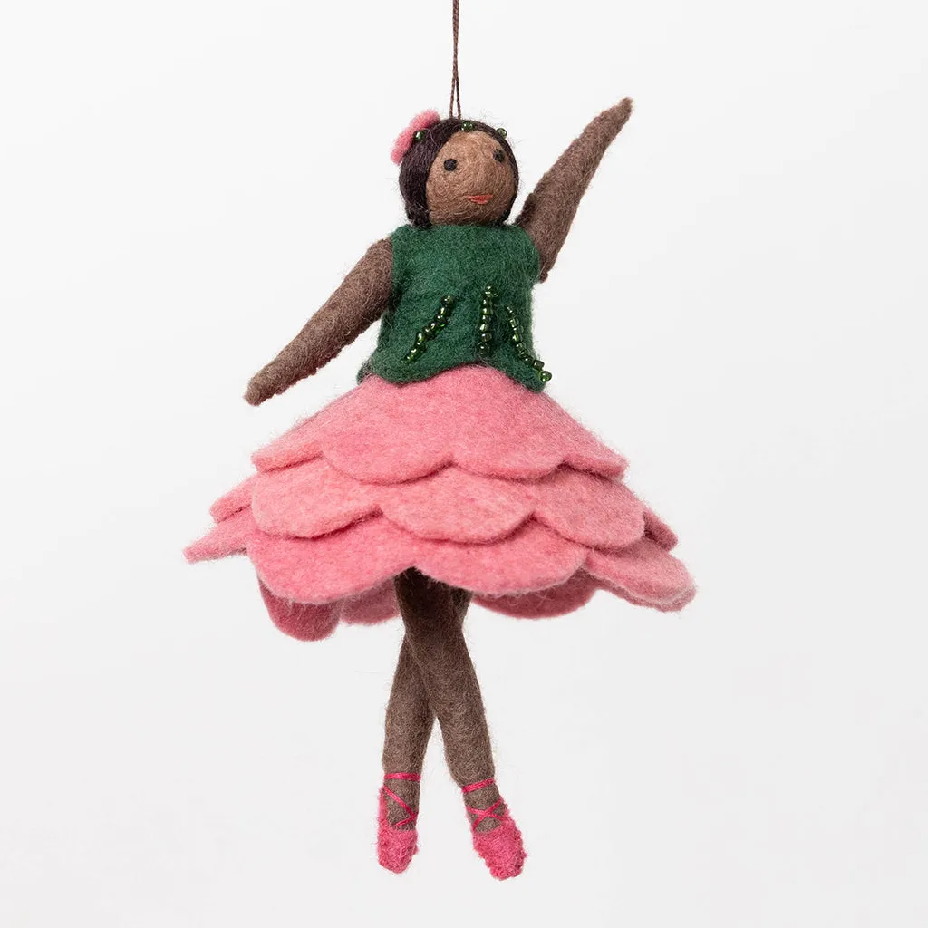 Nutcracker Ballet Flower Ornament - Brown