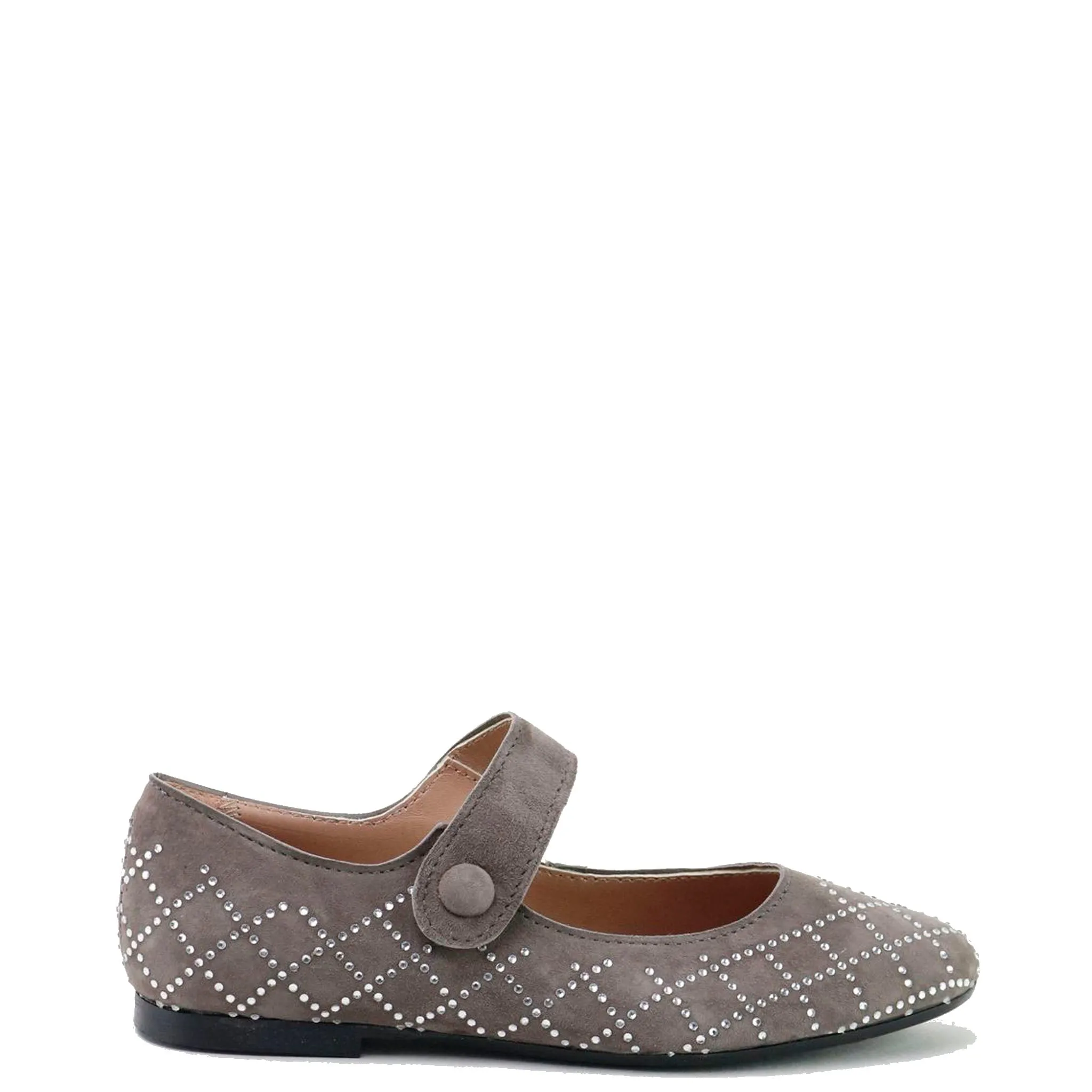 Papanatas Grey Suede Diamond Pointed Mary Jane