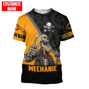 Personalized Auto Mechanic Skull 3D All Over Printed Unisex Shirts