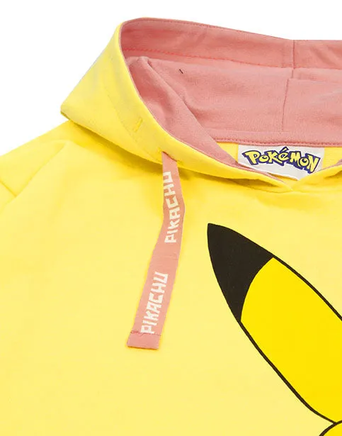 Pokemon Hoodie Pikachu Yellow Multicoloured Kids Girl's Fashion Sweater