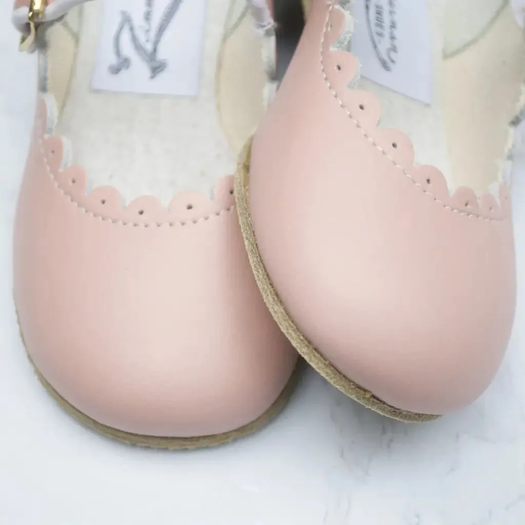 Scalloped Mary Jane - Blush Pink