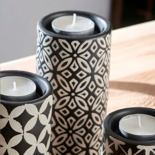 Set of 3 Geometric Tealight Holders