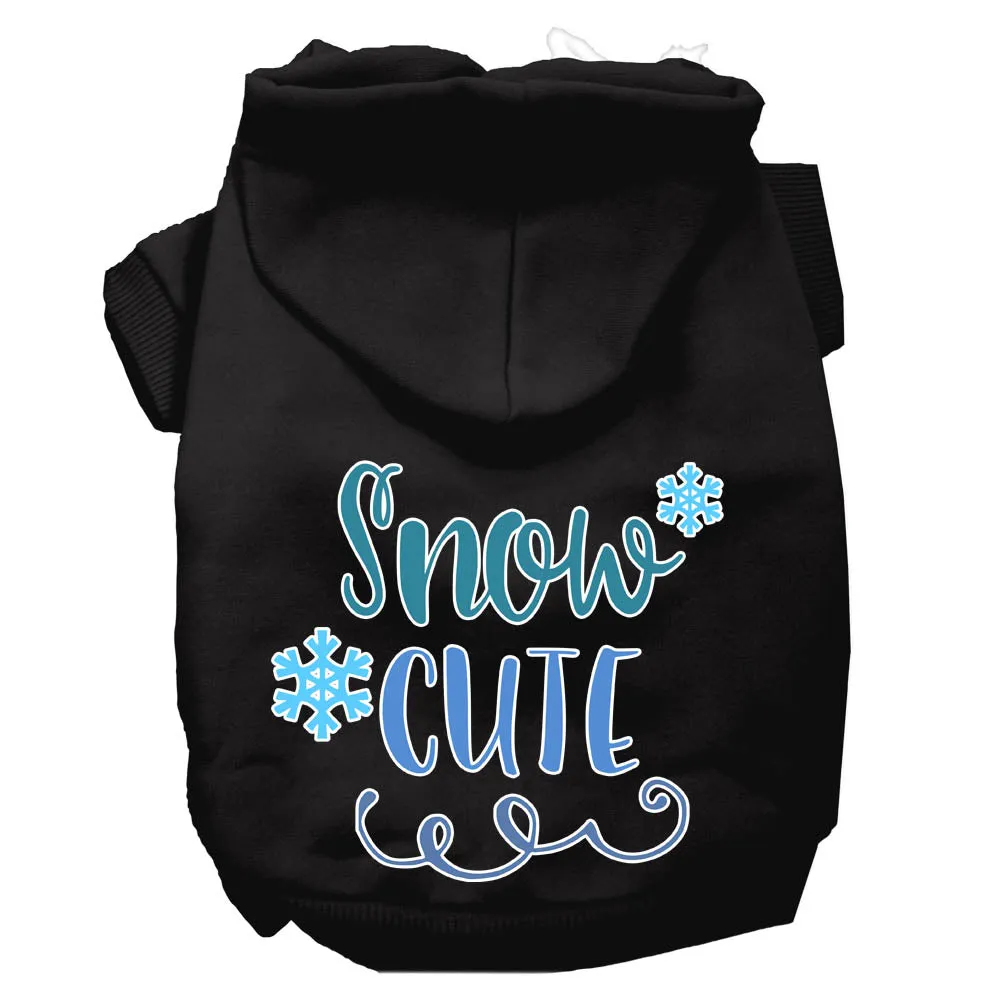 Snow Cute Screen Print Dog Hoodie Black Xl