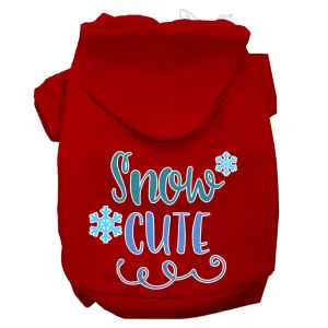 Snow Cute Screen Print Dog Hoodie Red Xxxl