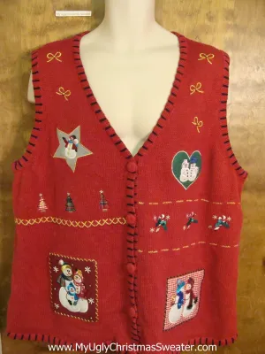 Snowman Love Christmas Sweater Vest