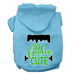 So Franken Cute Screen Print Dog Hoodie Baby Blue M