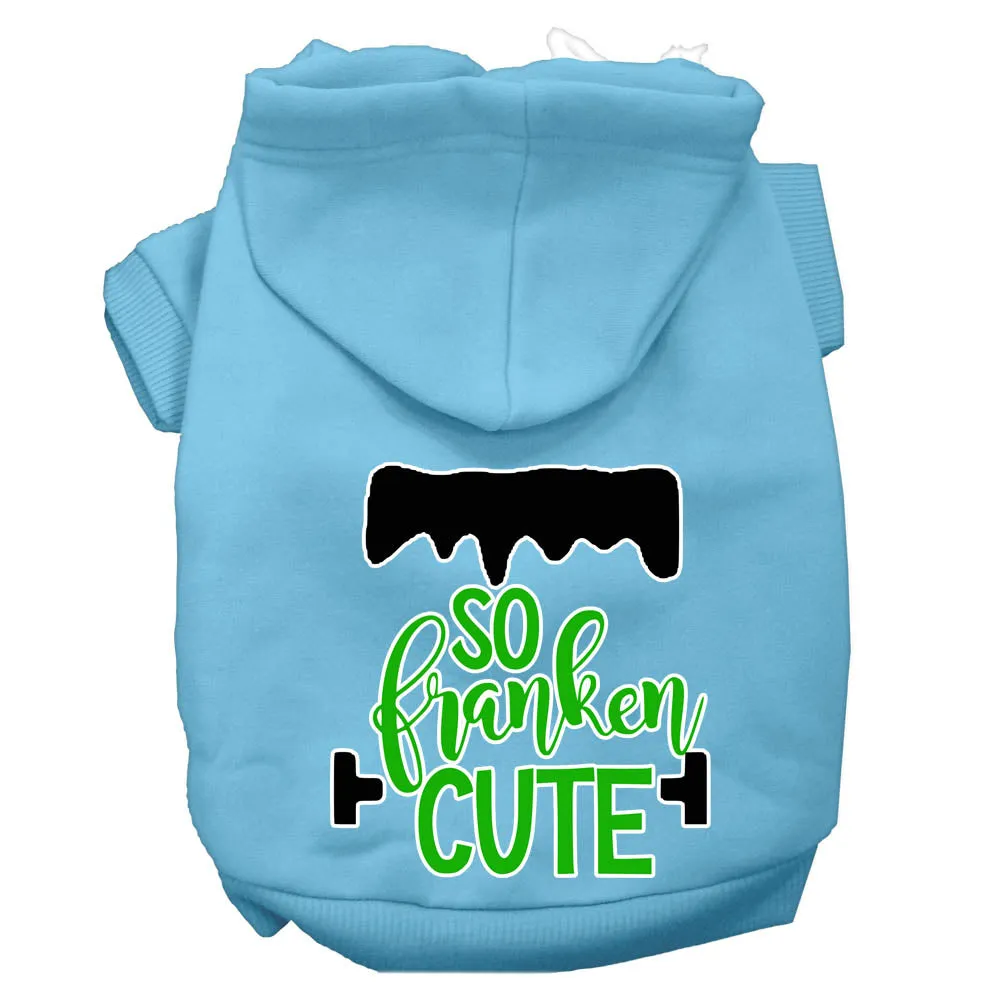 So Franken Cute Screen Print Dog Hoodie Baby Blue Xxxl