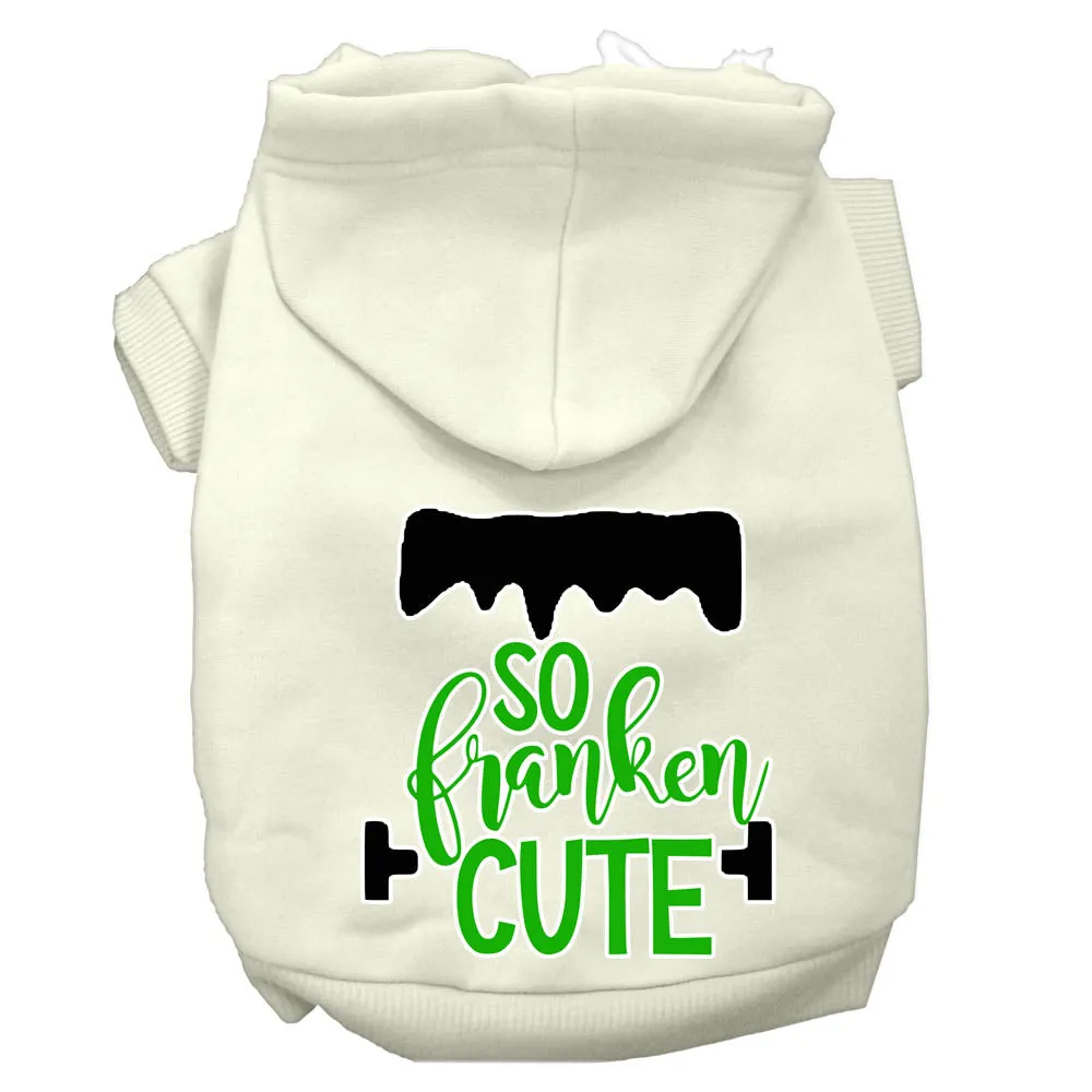 So Franken Cute Screen Print Dog Hoodie Cream S