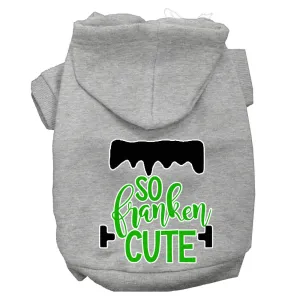 So Franken Cute Screen Print Dog Hoodie Grey Xxxl