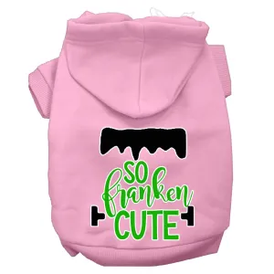 So Franken Cute Screen Print Dog Hoodie Light Pink Xxxl