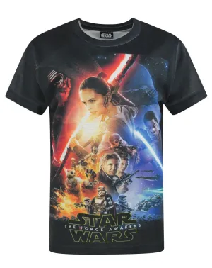 Star Wars Force Awakens Poster Sublimation Boy's T-Shirt